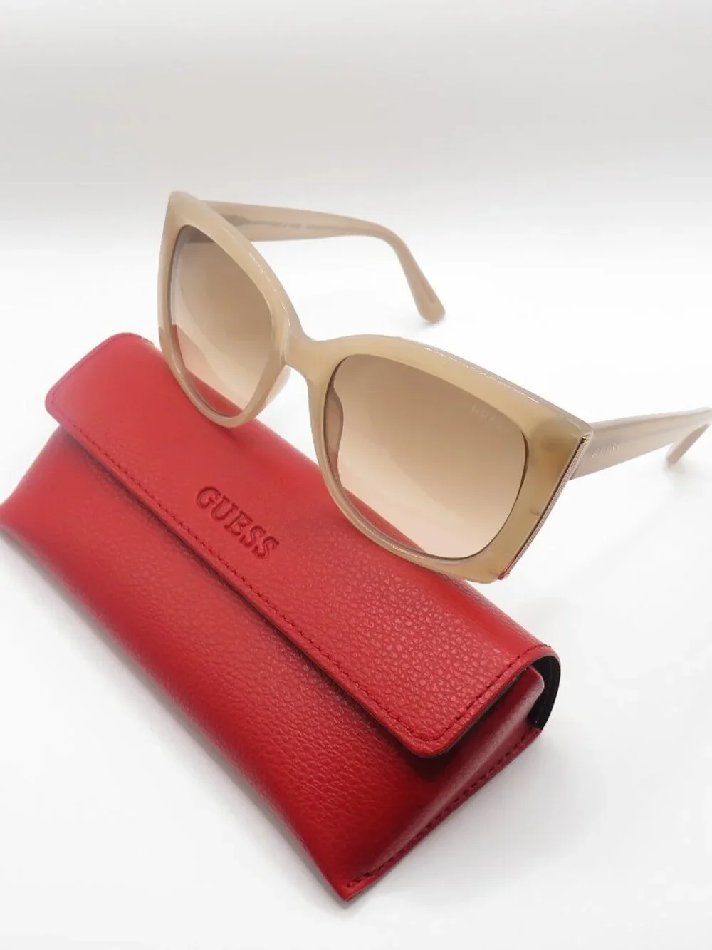 Guess New GF6169/S 57F Shiny Beige/Brown Gradient Sunglasses.